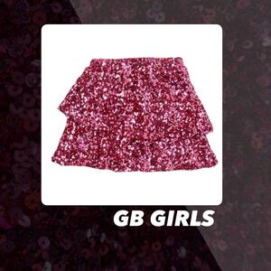 NWT GB Girls Tiered Sequin Mini Skirt